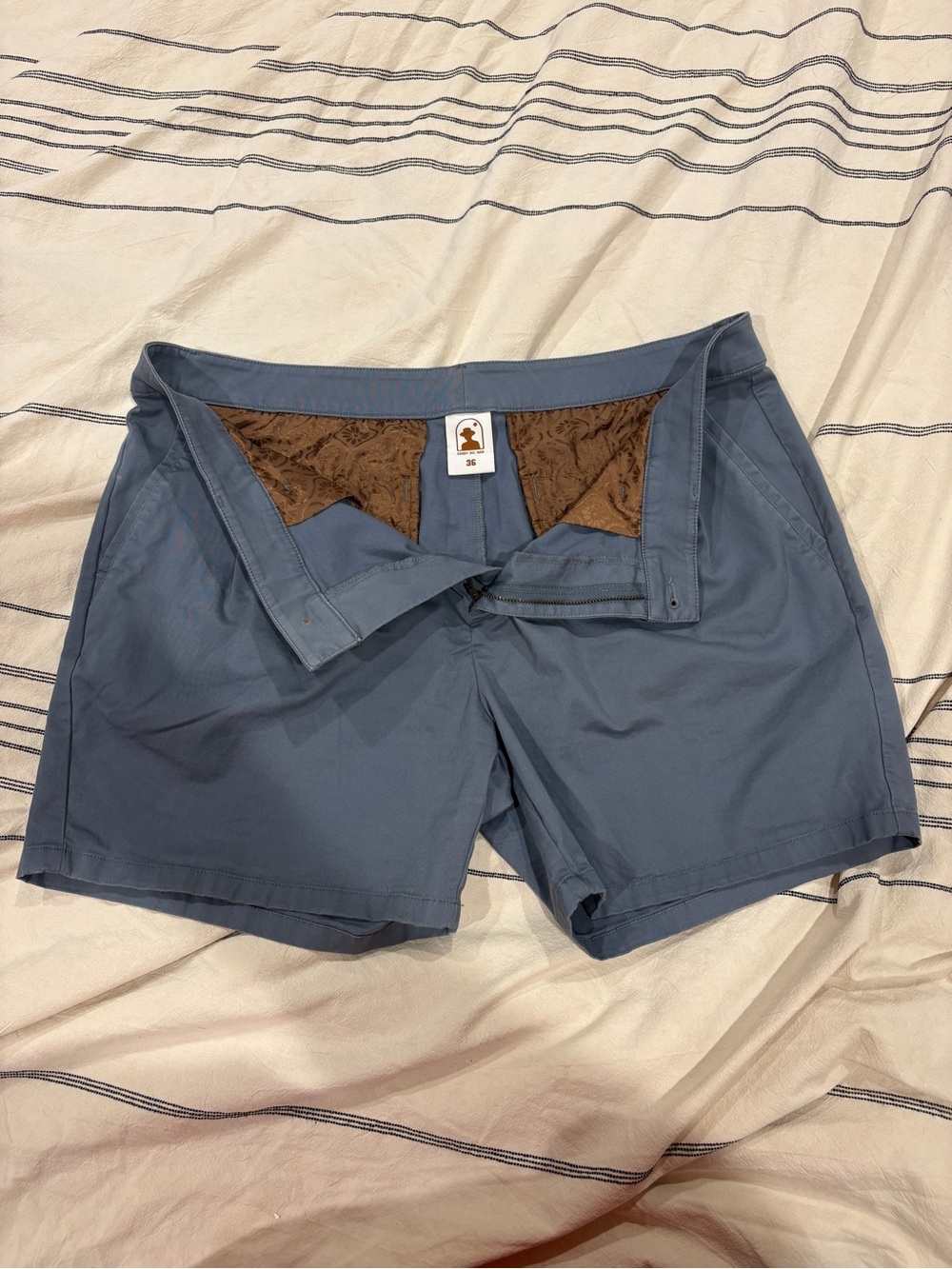 Men's Slate Blue Flat-Front Shorts